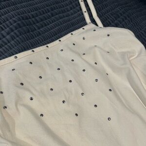 Idyllwind Cream Tank Top with stud Accents